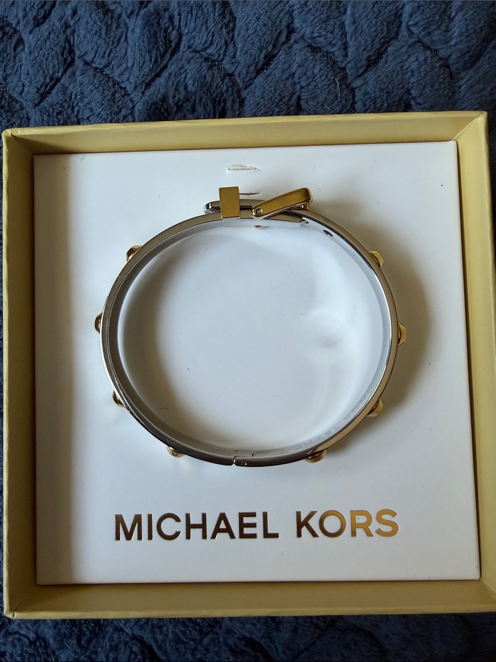 Michael Kors Two-Tone Gold and Silver Stud Bangle Bracelet